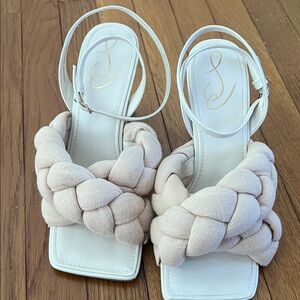 Sam Edelman White and Cream Braided Sandals